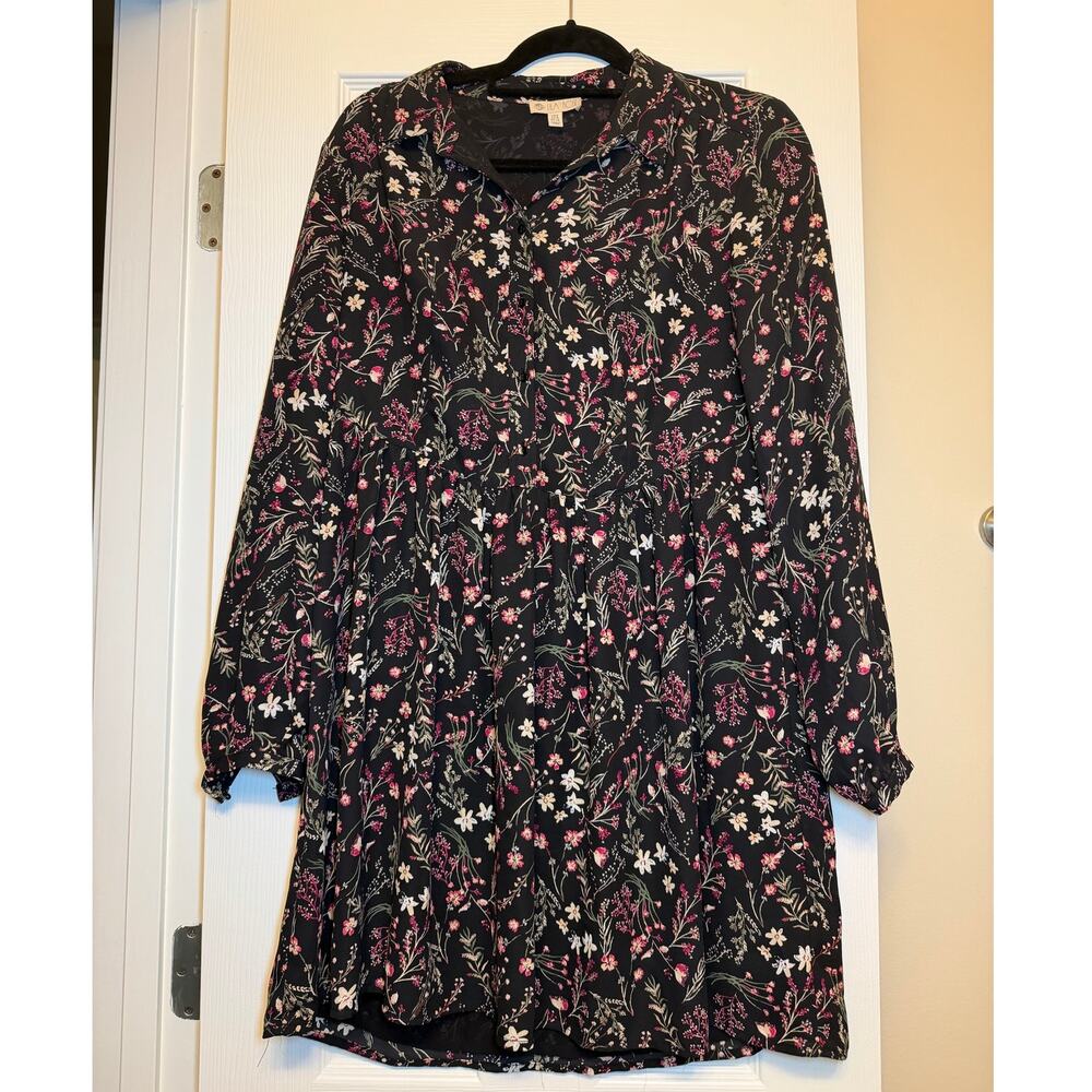 Autumn Business Casual Long Sleeve Collared Button Up Teacher Dress Size 6